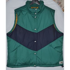 Vintage‎ North Face Women's Puffer Vest  Green Navy Outdoor XXL